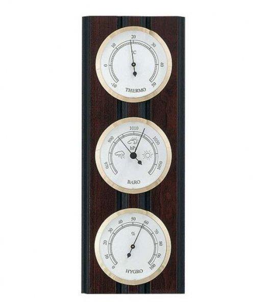 Barométer kombináció hőmérővel és páramérővel, mahagóni színű fa
hátlapon 203975