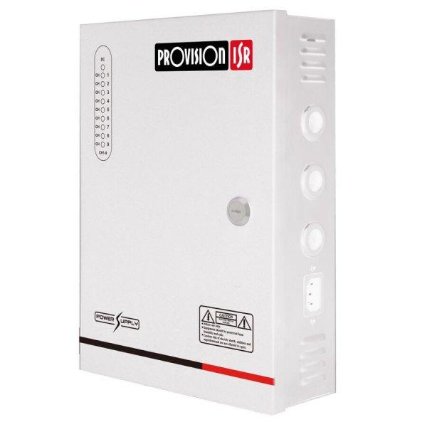 PROVISION-ISR PR-5A8CH+ Tápegység CCTV-hez, 8 csatornás, zárható
fémdobozban, 100-240 Vac bemenet, 12-14 Vdc (szabályozható) max. 5A kimenet