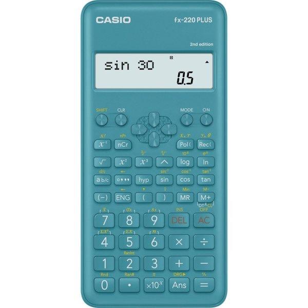 Számológép tudományos 181 funkcióss, kétsoros kijelző Casio FX 220 PLUS
2E kék