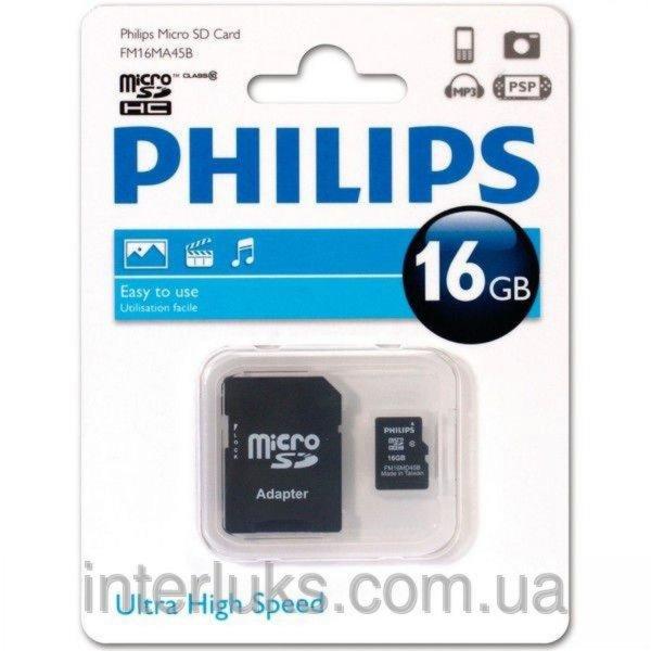 Memóriakártya 16gb micro SDHC + adapter CLASS10 PHILIPS