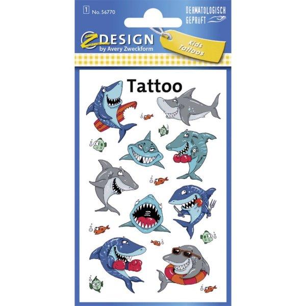 Matrica tetoválás 1ív/csomag Avery  cápák