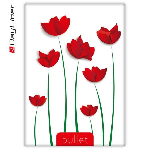 Notesz Colors A5 fehér lapokkal Bullet Flower Tulipán Dayliner