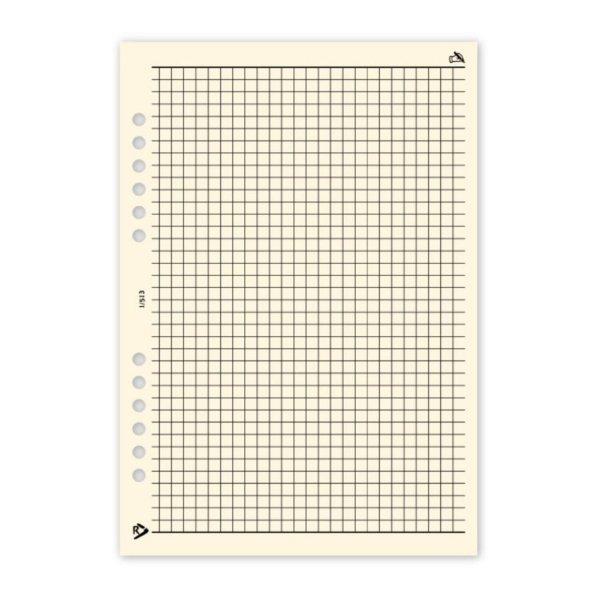 Gyűrűs kalendárium utántöltő csomag  1/513 sárga papíros négyzethálós
jegyzet L mérethez Realsystem