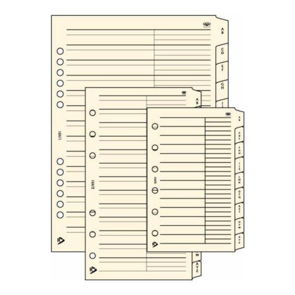 Gyűrűs kalendárium utántöltő csomag  3/551 sárga papíros telefon
regiszter S mérethez Realsystem