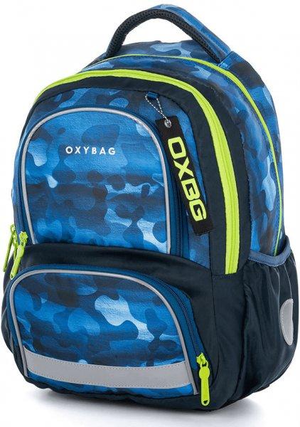 OXY Next hátizsák, iskolatáska, 4 rekeszes, 42x32x16cm, Camo blue