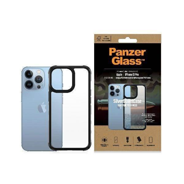 PanzerGlass ClearCase iPhone 13 Pro 6.1" fekete antibakteriális
ütésálló SilverBullet tok