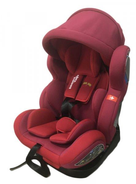 ISOFIX-es 360°-ban forgatható Mama Kiddies Champion Swiss Edition biztonsági
autósülés (0-36 kg) piros színben ajándék napvédővel