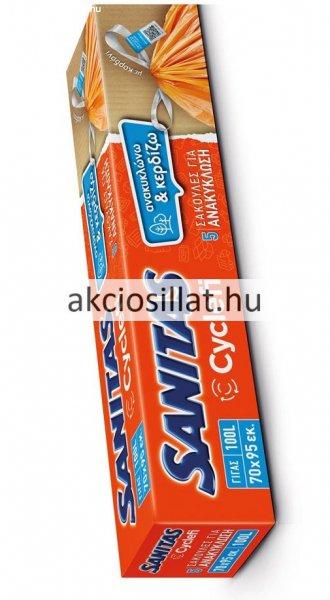 Sanitas összehúzható szemeteszsák 5 db 70x95cm 100L