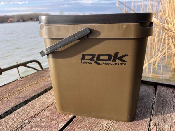 Rok Fishing Performance - GreenBrown Square Bucket 17 literes vödör + Basin +
tető szett