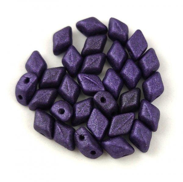 Mini Gemduo cseh préselt üveggyöngy - Matte Metallic Purple - 6x4 mm