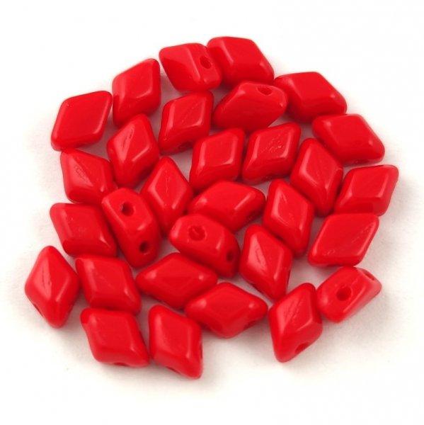 Mini Gemduo cseh préselt üveggyöngy - Opaque Red - 6x4 mm