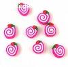 Polimer gyngy - hosszban frt - eper spirl - 10-14mm