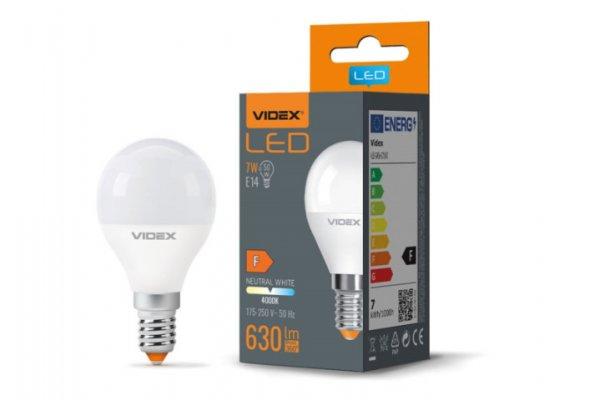 Videx G45 LED izzó 7 W-os natúr fehér  E14-es foglalattal