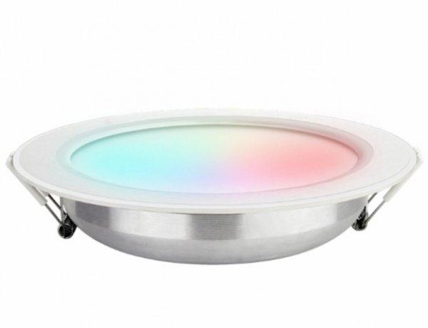 Mi Light 12 W-os süllyesztett RGB és szabályozható színhőmérsékletű  
kör alakú LED-es mennyezetlámpa távirányítóval