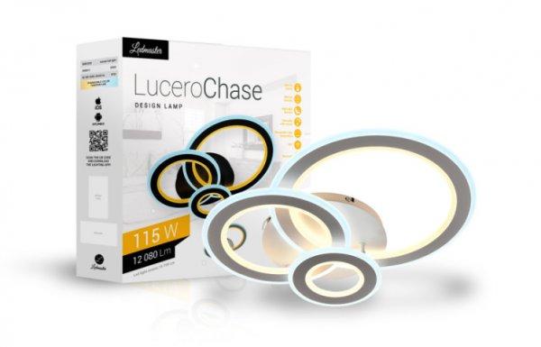 Lucero Chase 115 W-os  50 cm átmérőjű fehér LED távirányítós és mobil
applikációval vezérelhető mennyezeti lámpa