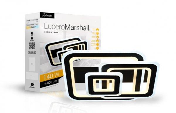 Lucero Marshall 140 W-os  50 cm átmérőjű fekete LED távirányítós és
mobil applikációval vezérelhető mennyezeti lámpa