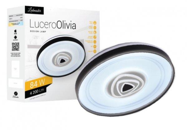 Lucero Olivia 84 W-os  50 cm átmérőjű fehér LED távirányítós és mobil
applikációval vezérelhető mennyezeti lámpa