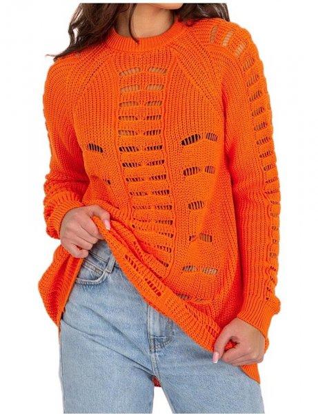Narancssárga perforált pulóver