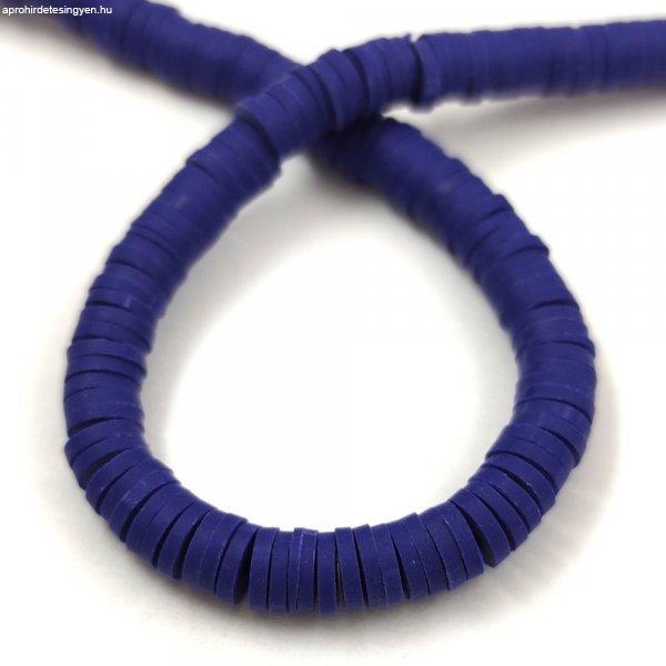 Polimer korong gyöngy szálon - Indigo - 6mm