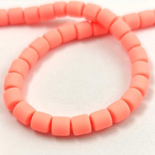 Polimer gyöngy szálon - Neon Peach - 6mm