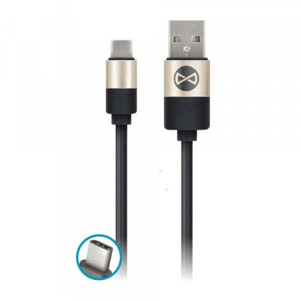 Forever Modern USB - Type-C fekete adatkábel 2A 1m