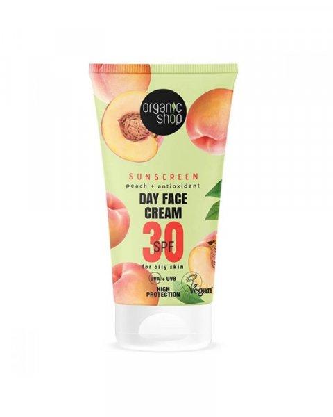 Organic Shop Fényvédő nappali arckrém őszibarackkal és antioxidánsokkal
SPF30 ( zsíros bőrre)