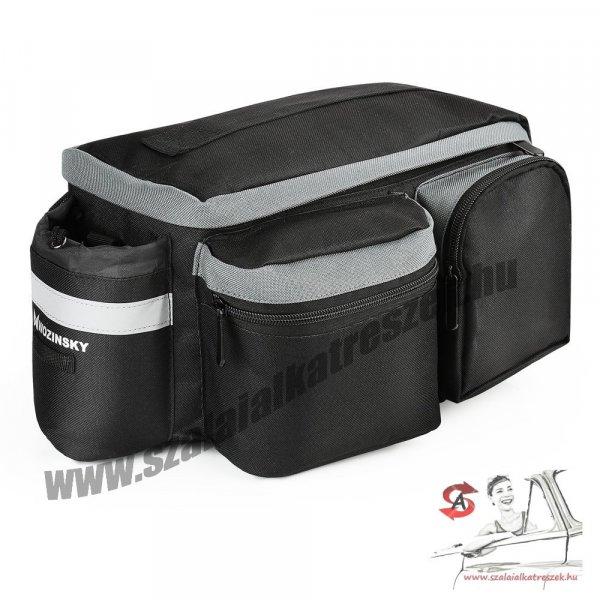 Wozinsky kerékpáros táska hátsó csomagtáska palacktartóval 6L fekete
(WBB3BK)