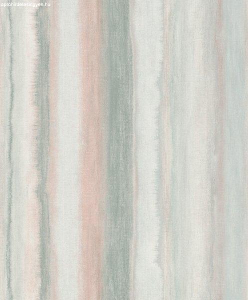Shades Iconic zöld-barack-barna-rózsaszín csíkos tapéta 34426