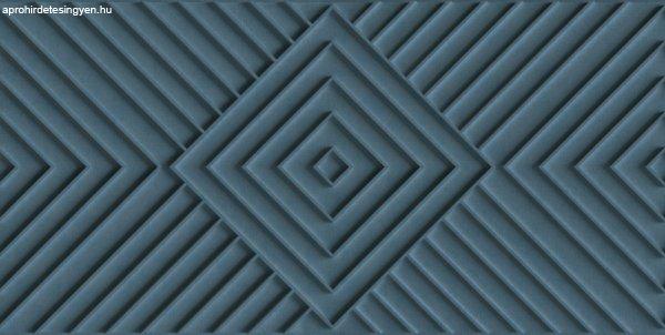 Shades Iconic kék alapon fekete 3D, geometriai mintás tapéta 34480
