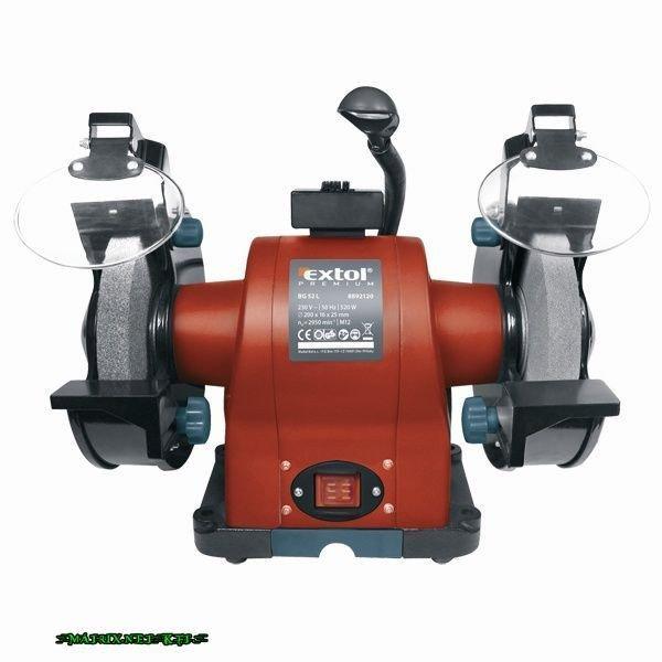 EXTOL kettős köszörűgép 520W, száraz, 200×16×25mm, (P36, P80), 2950
ford/perc, 19kg, lámpával 8892120