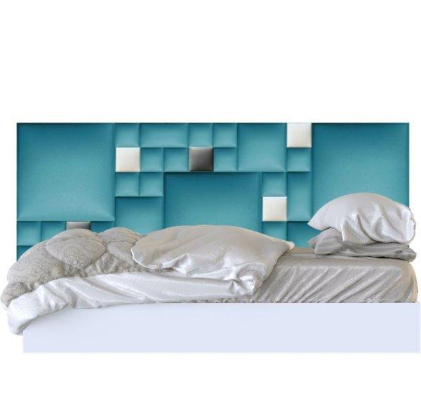 Műbőr falvédő-163 P-37 kék színes faldekoráció (200x75 cm)