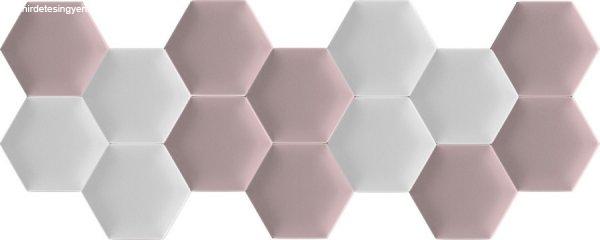 Kerma fehér és rózsaszín színű hatszög trendi falvédő-33