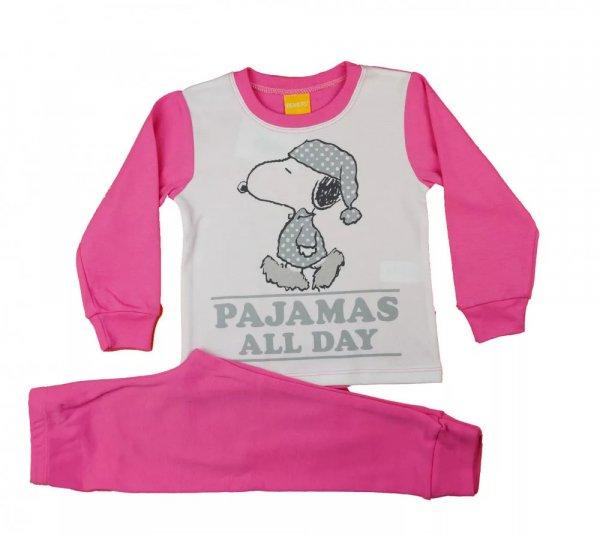 Pamut pizsama Snoopy mintával (98) - pink
