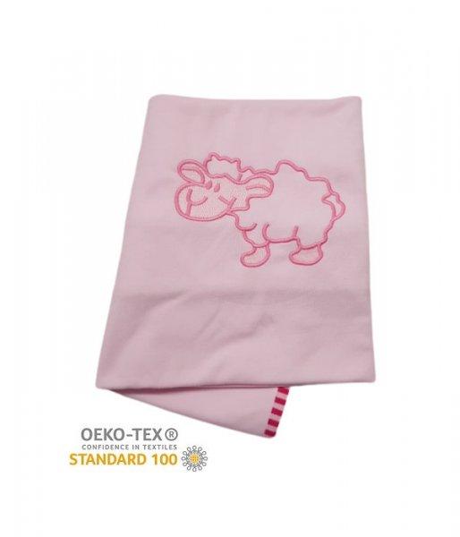 Pamut babatakaró, hímzett 70×90 - Rózsaszín/Bari
