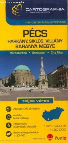Pécs, Harkány, Siklós, Villány Várostérkép 1:20 000