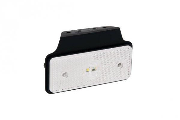 Helyzetjelző lámpa 12/24V (téglalap) ledes fehér+tartófül 110x45