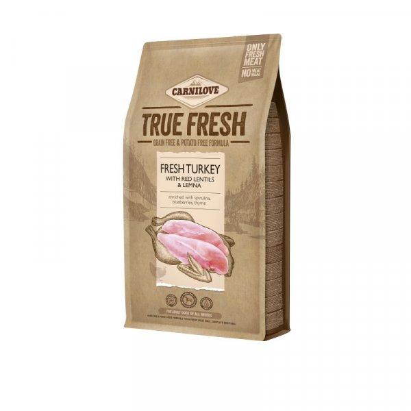 Carnilove True Fresh kutyatáp - Pulyka, vöröslencse és békalencse 4kg