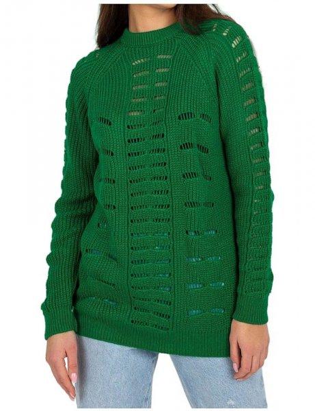 Zöld perforált pulóver
