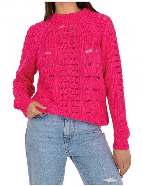 Neon rózsaszín perforált pulóver