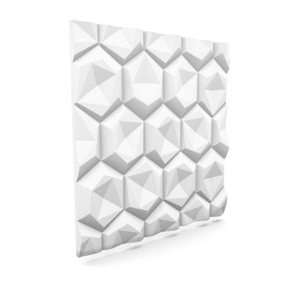 MYWALL HEX modern mintás fehér festhető polisztirol falpanel, 3d modern
dekoráció (60x60cm)