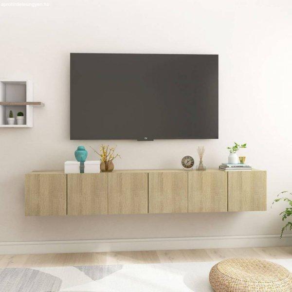 3 db sonoma-tölgy színű függő tv-szekrény 60 x 30 x 30 cm