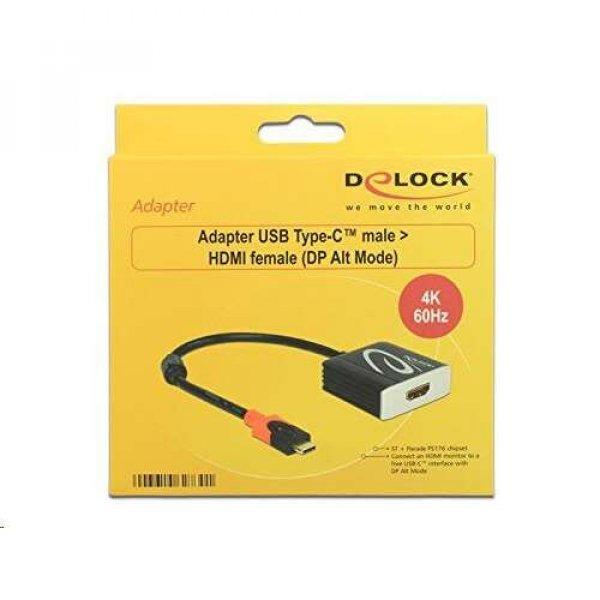 Delock 62730 USB Type-C apa > HDMI anya adapter (DP váltakozó mód) 4K 60 Hz
(62730)