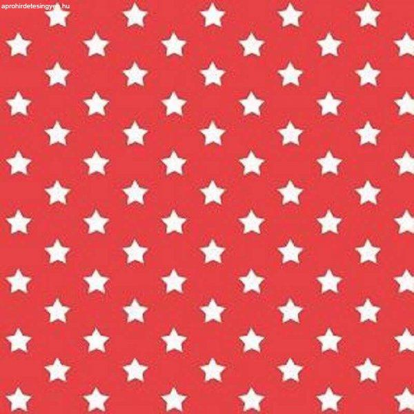 Piros csillagos mintás öntapadós tapéta