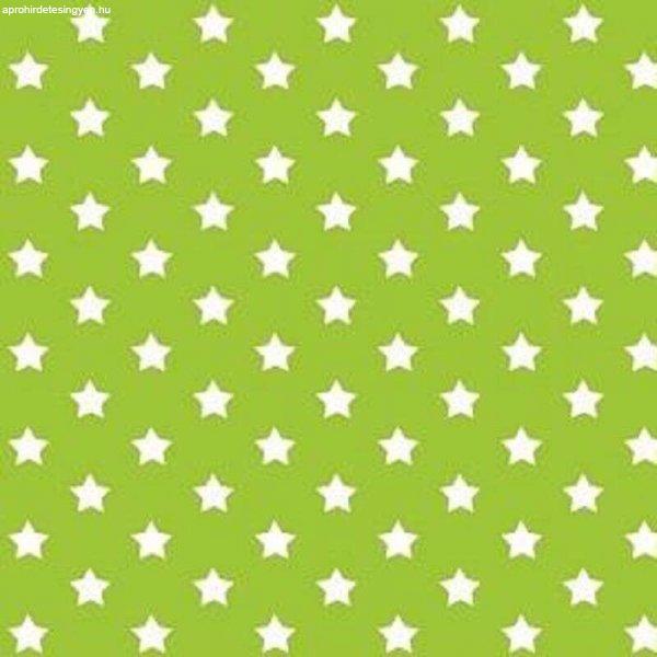 Zöld csillagos mintás öntapadós tapéta