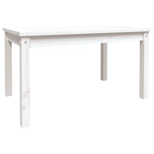 Fehér tömör fenyőfa kerti asztal 82,5x50,5x45 cm