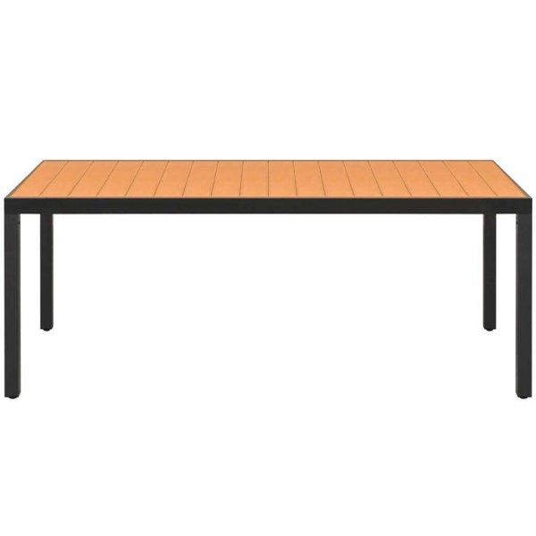 Barna alumínium és wpc kerti asztal 185 x 90 x 74 cm