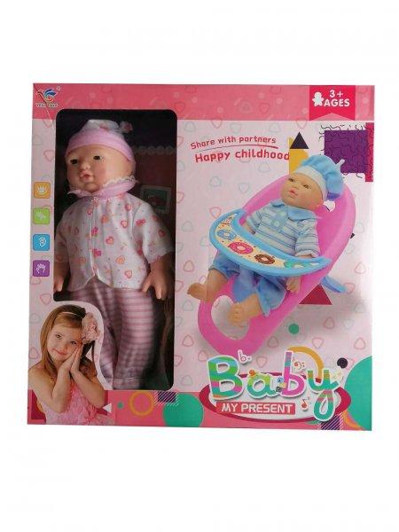 Éneklő, pislogó baba kislányoknak etetőszékkel (BBJ)