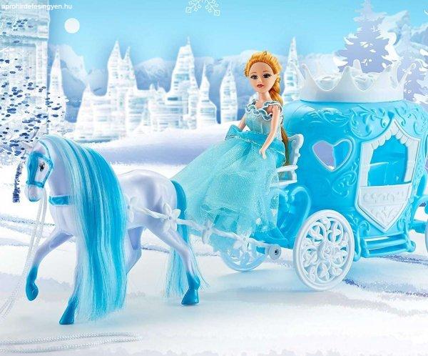 Mesebeli hintó fehér lóval és hercegnővel - téli bálba igyekvő hercegnő
(BBMJ)