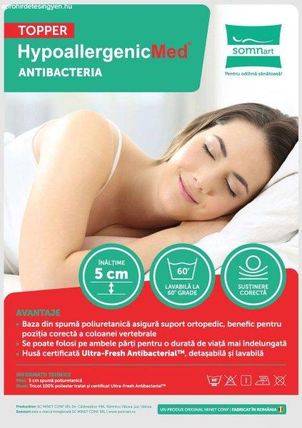 Topper HypoallergenicMed Antibacteria, 160x200x5, husa detasabila, lavabila si 
certificata Ultra-Fresh Antibacterial™