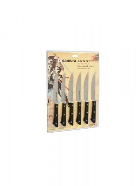 6 db-os kés készlet, Samura, Rozsdamentes acél, 13 cm, Fekete/Ezüst
